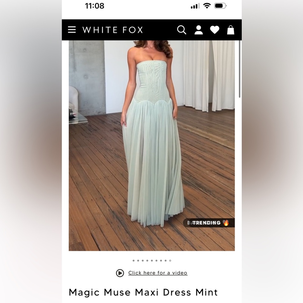 White Fox Boutique Magic Muse Strapless Maxi Dress Mint- SOLD OUT